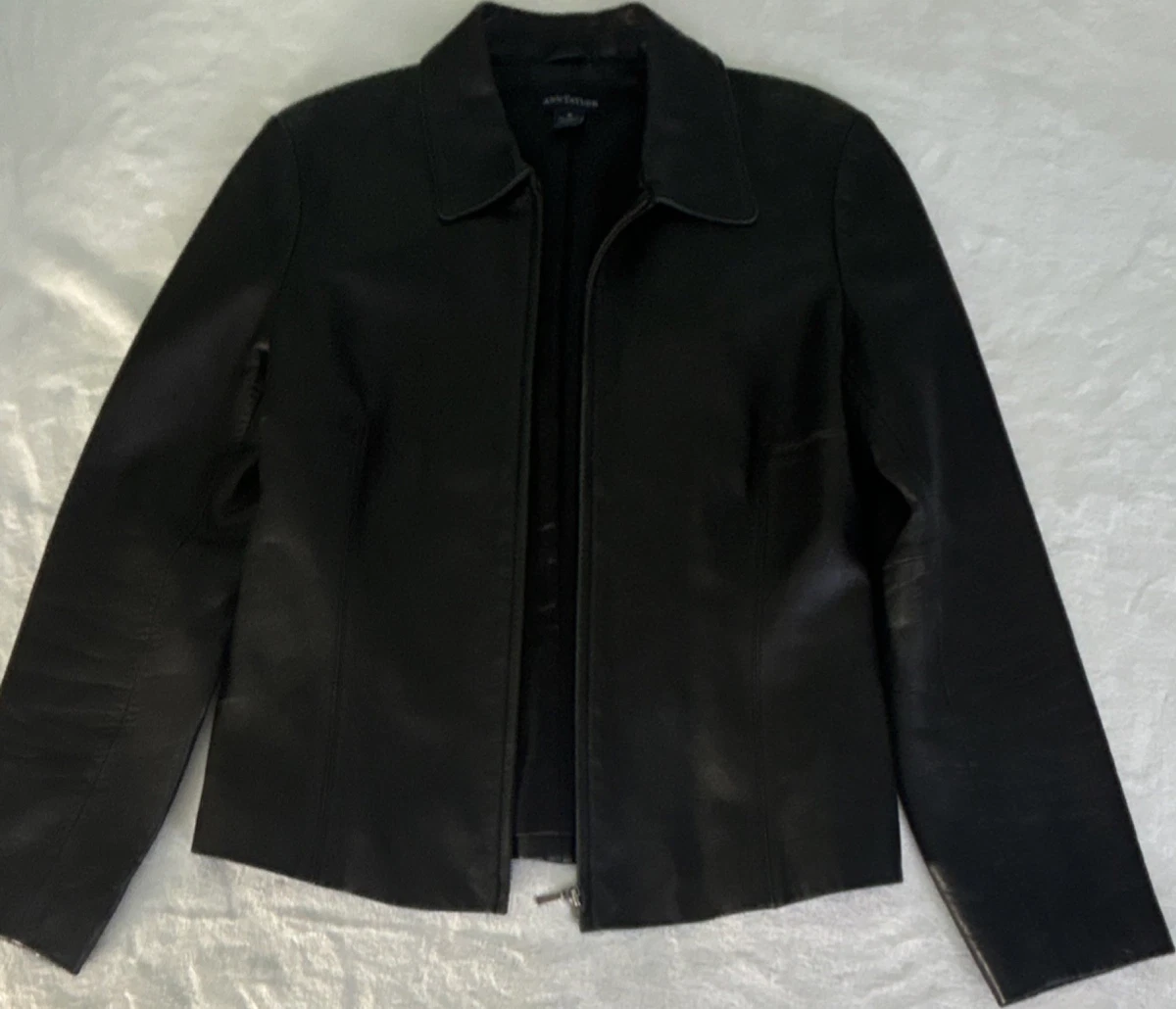 Ann Taylor Black Leather Outer Shell Coats, Jackets & Vests for