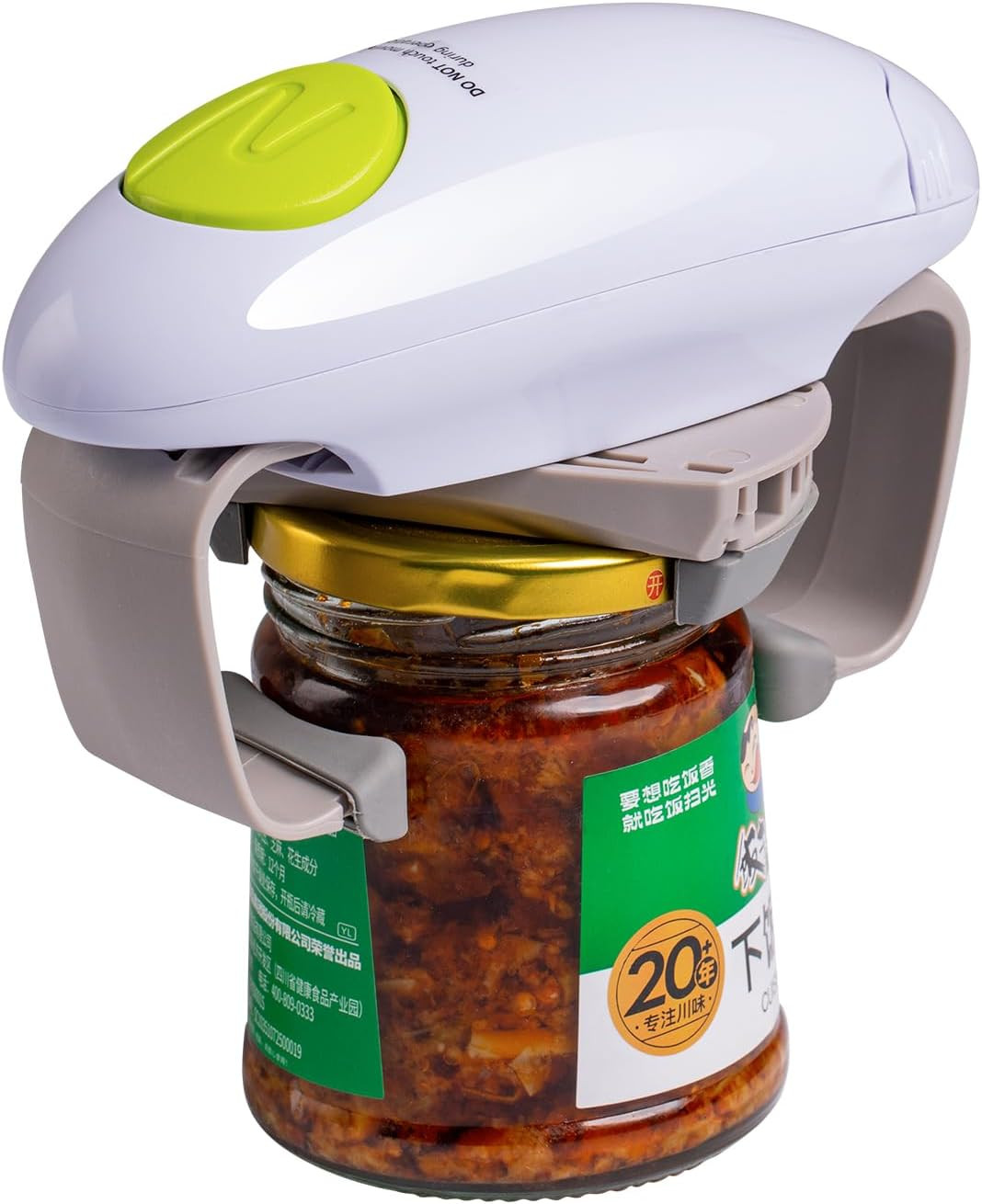 Ouvre-boîte électrique pour camping et cuisine nomade compact blanc