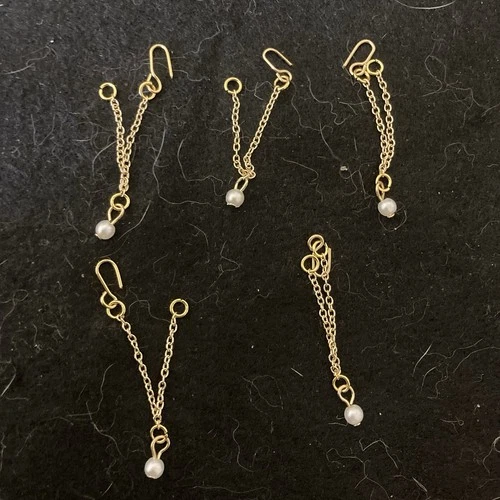 VINTAGE Barbie Doll 1960's SINGLE DROP PEARL NECKLACE repro Jewelry 5 PCs