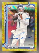 2025 Topps Chrome Cam Ward #RA-CWA Rookie Auto Gold Wave Refractor /50 RC Titans