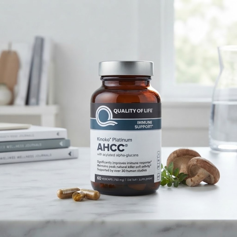 Quality of Life Kinoko Platinum AHCC 750mg Immune Support 60 Vegicaps ...