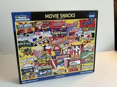 White Mountain Puzzle MOVIE SNACKS Charlie Girard COMPLETE 1000 Pieces Ex Con