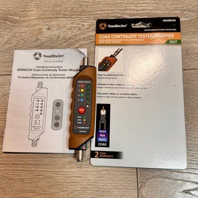 Southwire M500CX4 Coax Continuity Tester Mapper with Manual