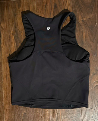 lululemon athletica Women's Cropped Racerback Tank Scoop Neck Black M
