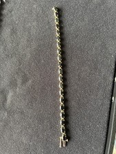 14k Yellow Gold Oval Black Onyx Bracelet 6.75" 20 pcs Onyx