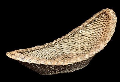 Woven Wicker Gondola Canoe Basket 12.5'' Natural Brown Vintage