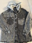 NWOT Women’s Boutique Checkered Jean Button Up Size L — photo 1