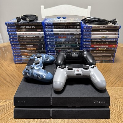 Sony PlayStation PS4 CUH-1215A Bundle-Controllers, 41 Games, Cables, Hard Drive