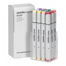 Stylefile Marker 12 Piece - Set C - Alcohol Ink Drawing Colouring Brush Markers
