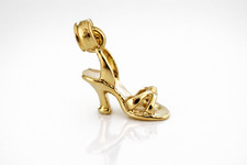 10k Solid Gold High Heel Pendant, Shoe Necklace, Shoe Charm, Yellow Gold, One 