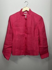 Talbots Irish Linen Blazer Jacket Womens 4 Petite Salmon Pink Lined Classic