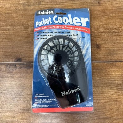 RARE Vintage 1996 Holmes Pocket Cooler Mini Fan Black 2 Speeds New in Package
