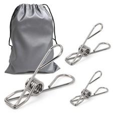 40 Pack Extra Large Clothes Pins Heavy Duty, 304 Stainless Steel Clothes Pins wi