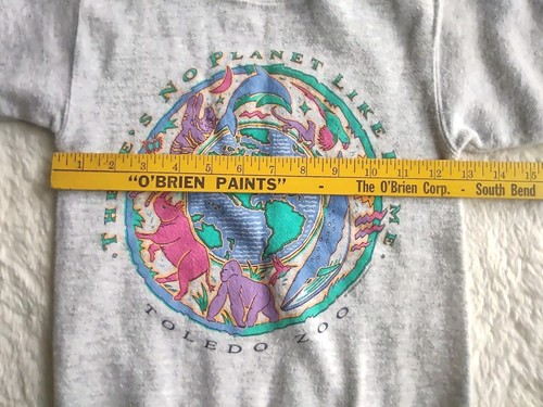 Vtg 80s Toledo Ohio Zoo There's No Planet Like Home Sweatshirt Child Sz 8 Tultex - Picture 7 of 7