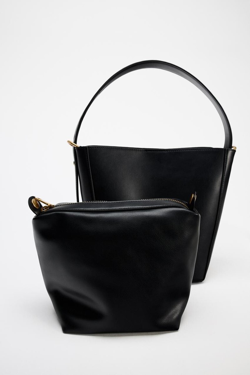 【ZARA】バケットバッグ ブラック | 6284/410/800 Zara Bucket Bag ( Black 6284/410/800 , Ecru 6284/410/719