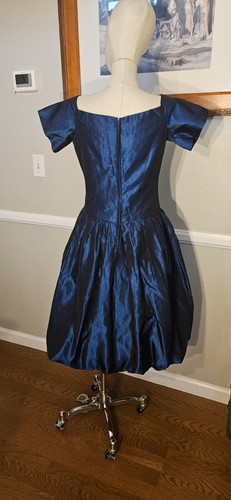 Vintage 1980s Blue Polka-dot Bow Bubble Skirt As Pictured - Picture 2 of 6