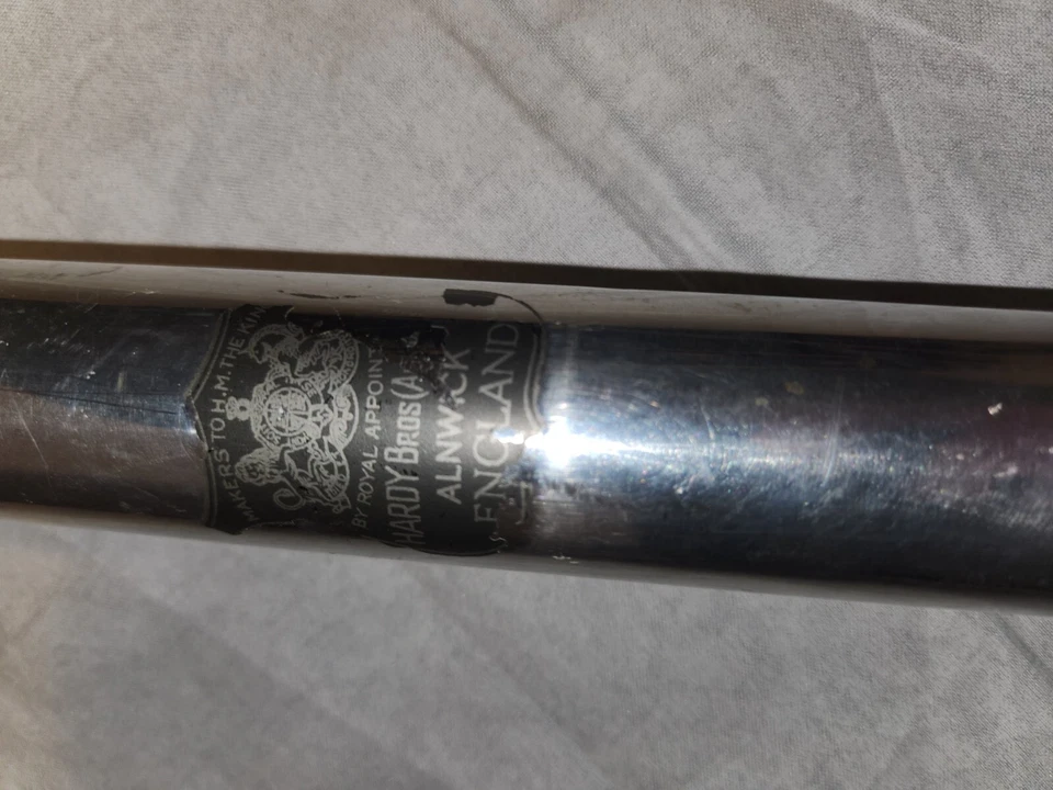 Hardy Bros., Alnwick, England, Metal Flyrod  Storage Tube, 34 In., No Top - Image 2 of 4