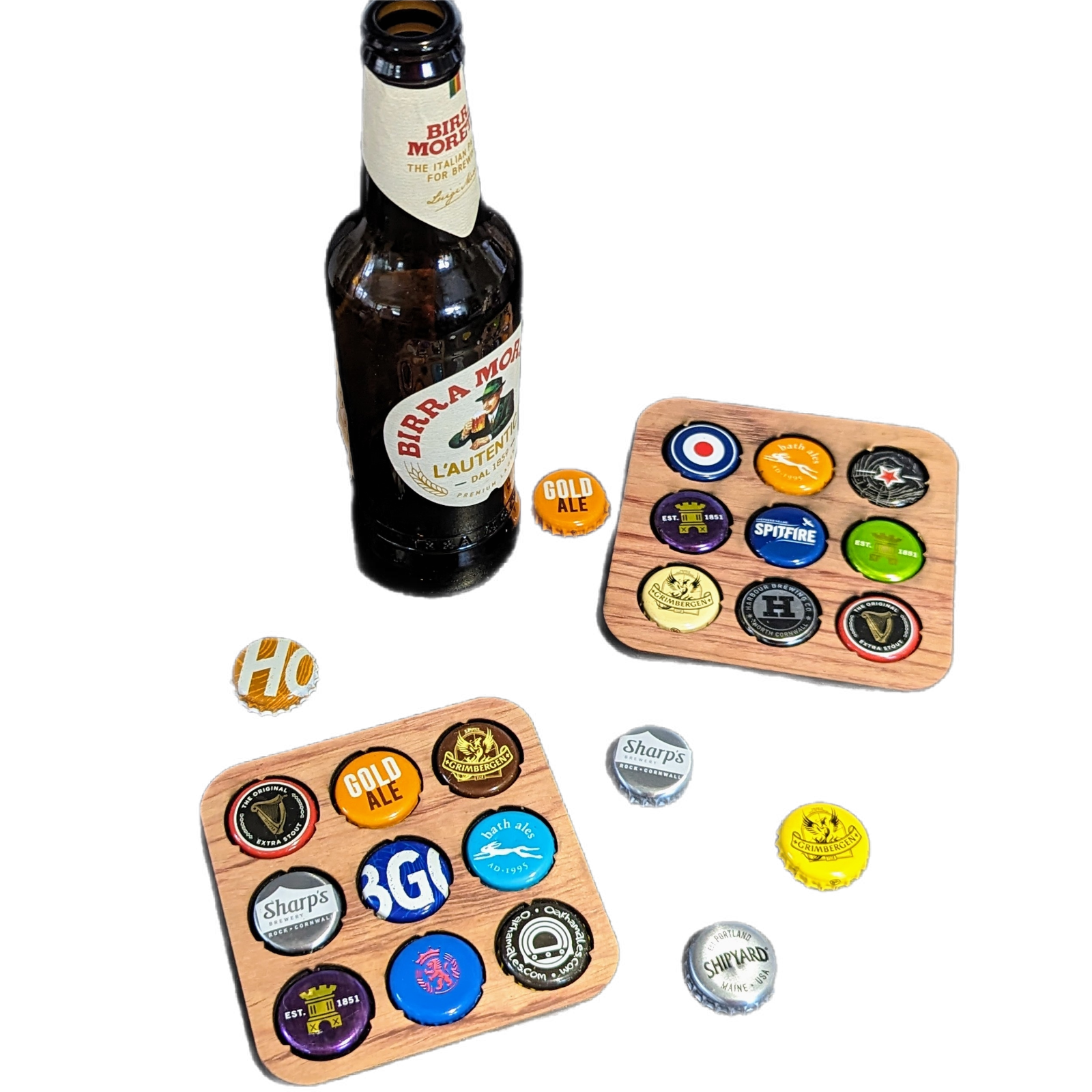 Beer Cap Coaster Personalised Bottle Top Holder Wooden Gifts For Dad