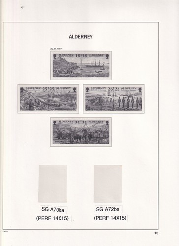 ALDERNEY DAVO 1 SG ALBUM & SLIPCASE 1983 - 2007 46 PAGES A1-33, B1-13 NO STAMPS - Picture 19 of 24