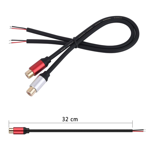 2Packs Speaker Wire RCA Audio Both Female Plug Jack Connector Adapter to Bare Wi - Picture 4 of 12