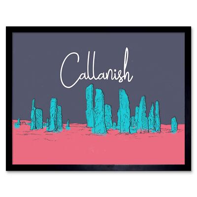 Callanish Standing Stones Lewis Hebriden Illustration 12 x 16 Zoll gerahmter Druck