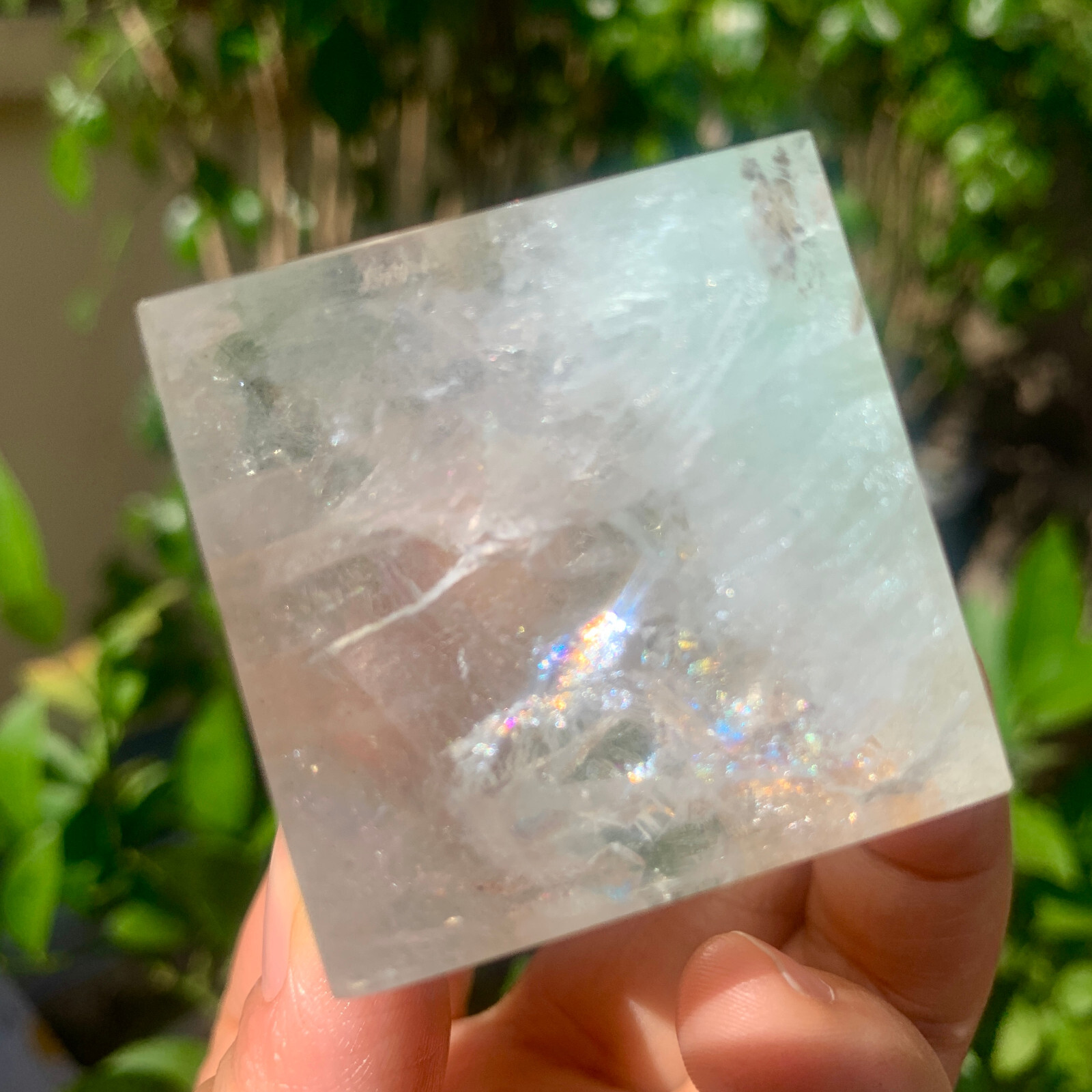 203g Natural Fluorite Quartz Cube for Energy Healing and Reiki