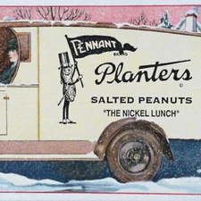 Vintage Original 1920s MR. PEANUT Desk Ink Blotter PLANTERS Salted Peanuts NOS