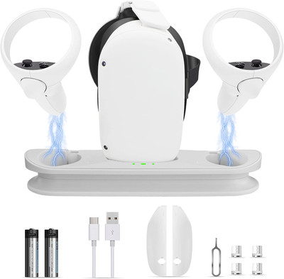 VR Charging Dock for Oculus Quest 2/Meta Quest 2, VR Headset Charging