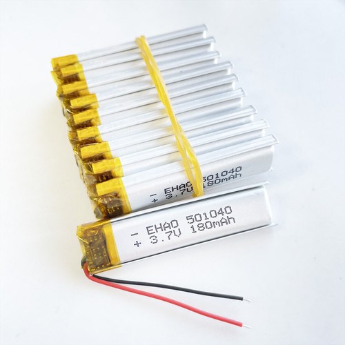 Batteria ricaricabile 3,7 V 180 mAh LiPo polimero 501040 per auricolare Bluetooth GPS - Foto 7 di 11