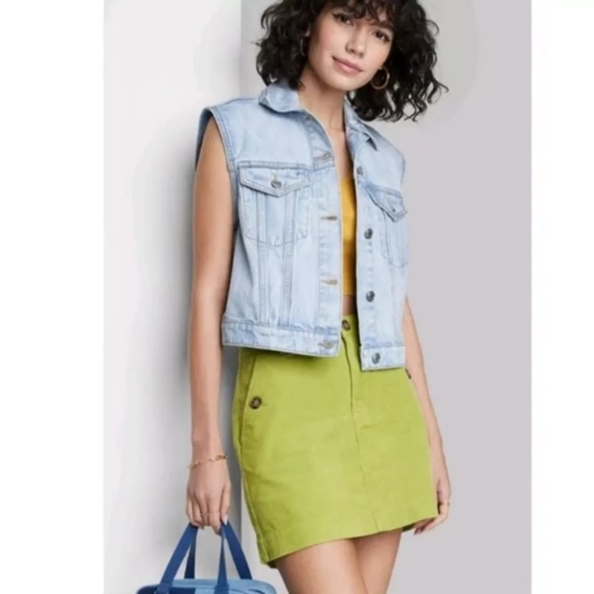 High waisted top skirt lime
