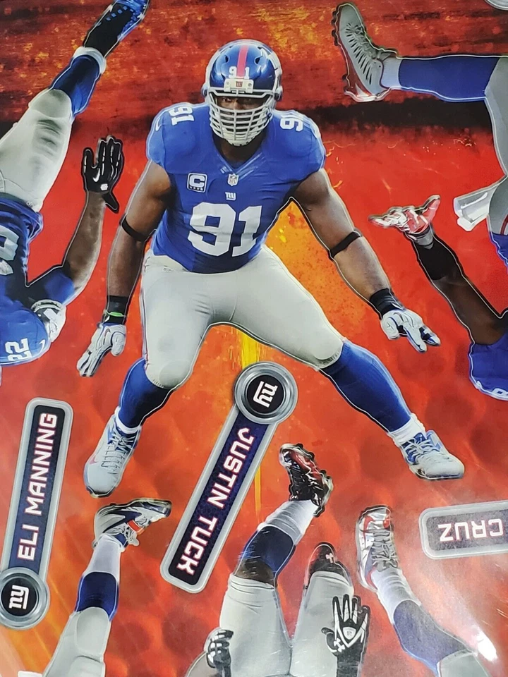 Conjunto de calcomanías de pared para habitación Fathead NFL Team 2013 New York Giants Eli Tuck nuevo Foto 4 de 4