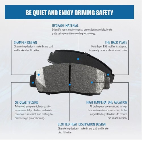 Front and Rear Ceramic Brake Pads w/Hardware for Honda Crosstour CR-V Acura RDX - Imagen 7 de 9