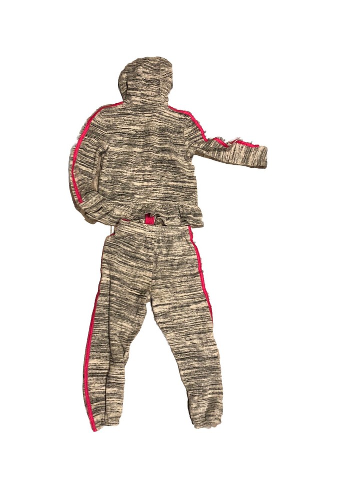 Adidas Girls Grey And Pink Hoodie Sweatpants Set Size 6 eBay