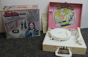 vintage barbie record player