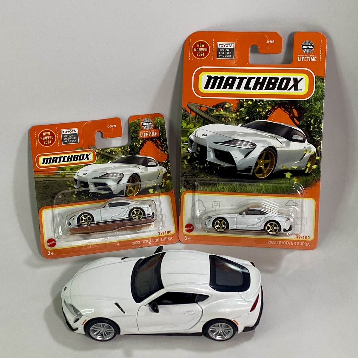 MSZ Toyota GR Supra 1:31 & White Matchbox #39 2023 GR Supra