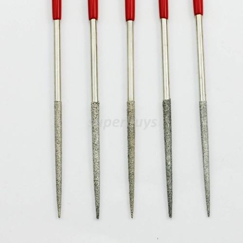 5pc Filing Tool Set, Diamond Stone Wood Miniature Craft Models Metal File Burr I - Picture 3 of 4