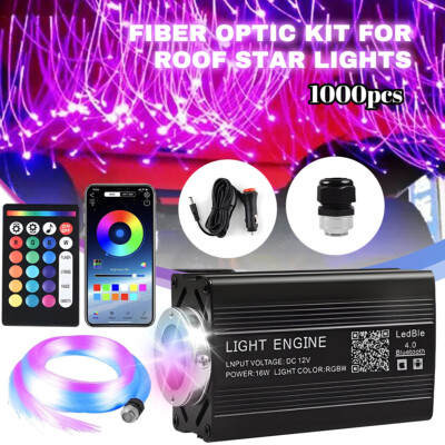 1000pc Car Home Headliner Star Light Kit Roof Twinkle Ceiling Lights Fiber Optic