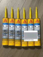 6 Pack Sikaflex 1A Polyurethane Construction Sealant,Aluminum Gray , In Date