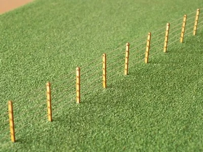 COMMODORE STUDIO Post & Wire Lineside Fencing 00 gauge 5ft 1:76 fence kit - 50 posts + 6m of wire