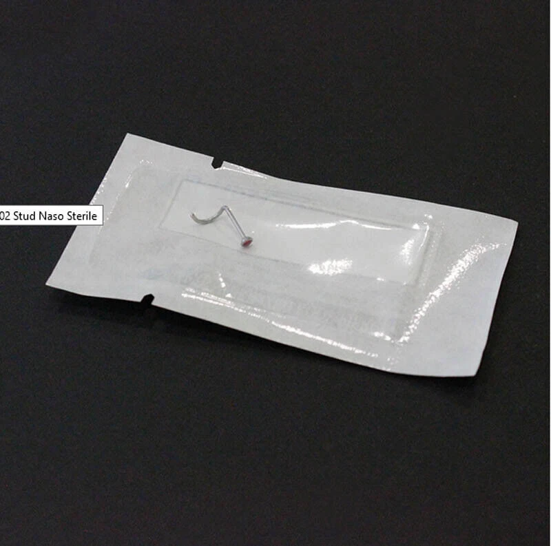 Piercing Naso in Acciaio Sterile Gancio Orecchino con Brillantino in Cristallo - Immagine 3 di 4