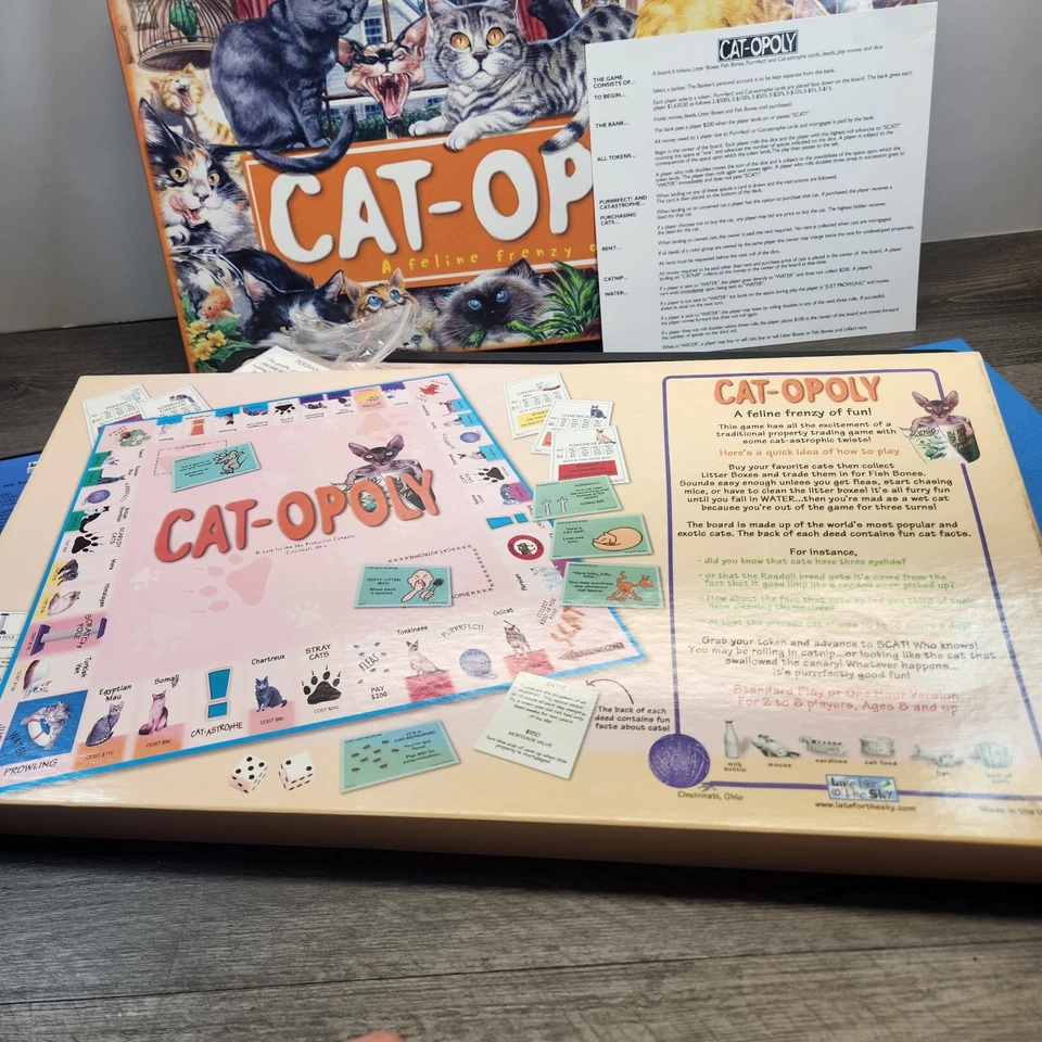 Cat-Opoly Board Game - A Feline Frenzy of Fun - Complete/Open Box - Image 3 of 4