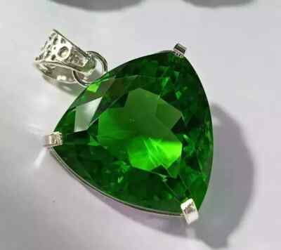 Certified Natural 94.40 Ct Green Topaz 925 Solid Silver Pendant Loose Gemstone