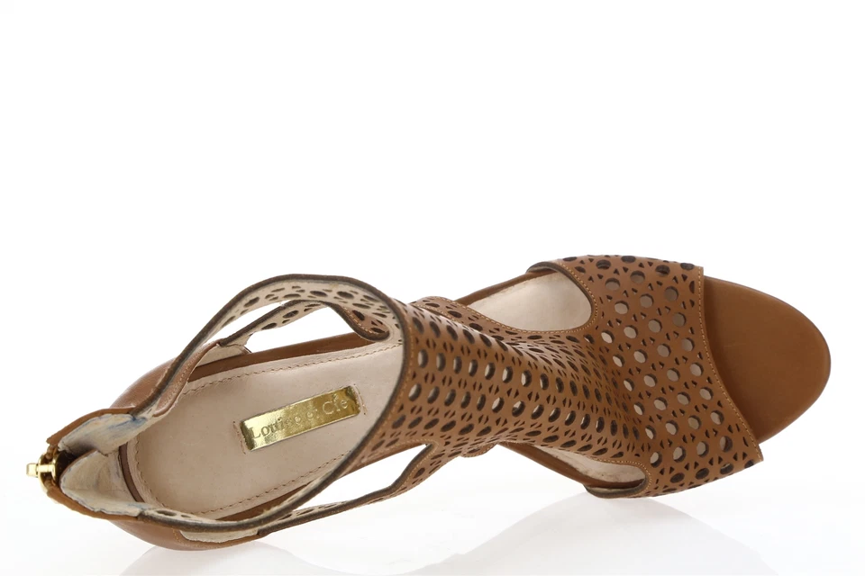 LOUISE ET CIE Sandalias Tacones Cuero Marrón Puño al Tobillo Zapatos Talla. 10 EU 40 $120 Foto 4 de 4