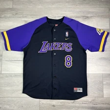 NIKE LOS ANGELES LAKERS KOBE BYRANT #8 BASEBALL JERSEY L Mens Y2K Vintage Rewind