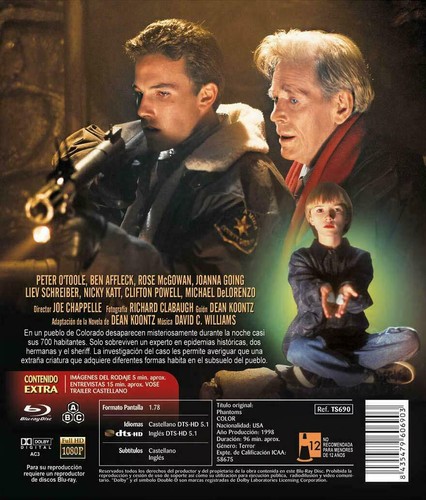 Phantoms (1998) Blu-Ray BRAND NEW (Spanish Package has English Audio) - Picture 2 of 2