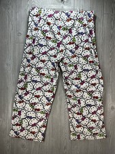 Sanrio Hello Kitty Y2K Pajamas Pants Size 2X 18W-20W White Soft All Over Print
