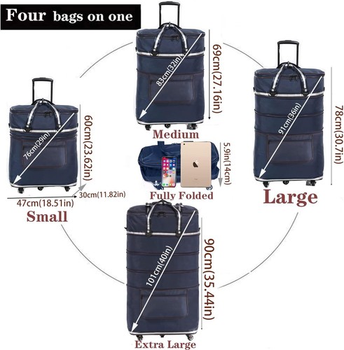 ELDA Expandable Collapsible Luggage Bag Foldable Extra Large Suitcase Duffel Bag - Bild 17 von 29