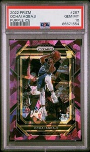 2022-23 Panini Prizm Ochai Agbaji Rookie #267 Purple Ice /149 PSA 10 RC