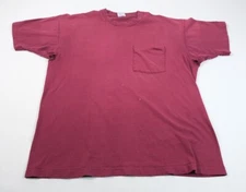 Vintage BVD Red Distressed Grunge Pocket T-Shirt Sz XL 90s