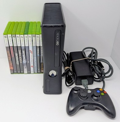 Microsoft Xbox 360 Black 4GB Console Bundle w/ 10 Games - Bomberman - Tested!